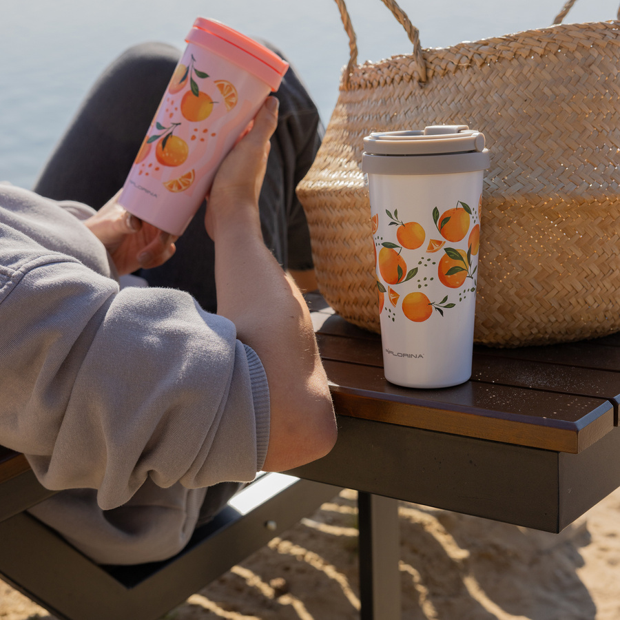 Kubek termiczny nierdzewny Florina Orange 500 ml