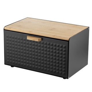 Zestaw kuchenny chlebak i 3 pojemniki na kawę herbatę cukier Florina Cube czarny 