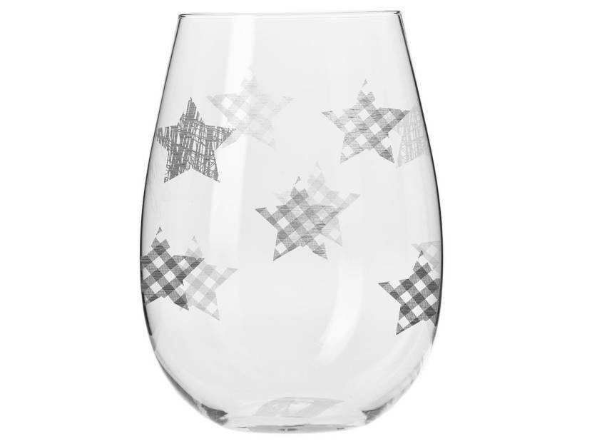 Szklanki Star 500 ml 6 sztuk Krosno srebrne gwiazdki 