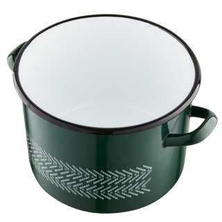 Garnek emaliowany na indukcję Emalia Polska Pleszew Boho 22 cm 6 l zielony