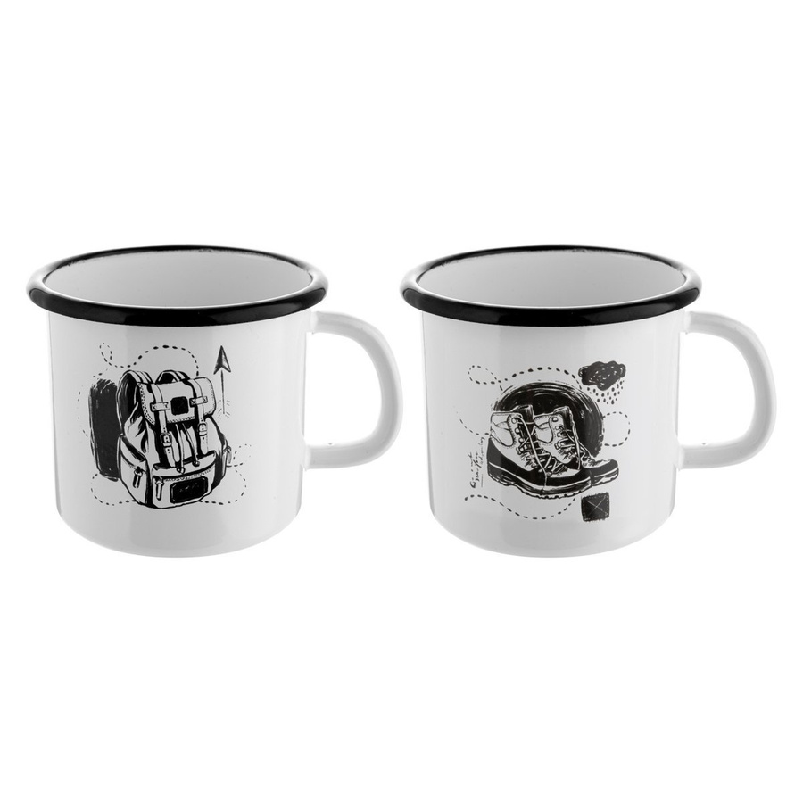 Kubek emaliowany prosty Emalia Polska Pleszew Exploria 8cm 400ml mix