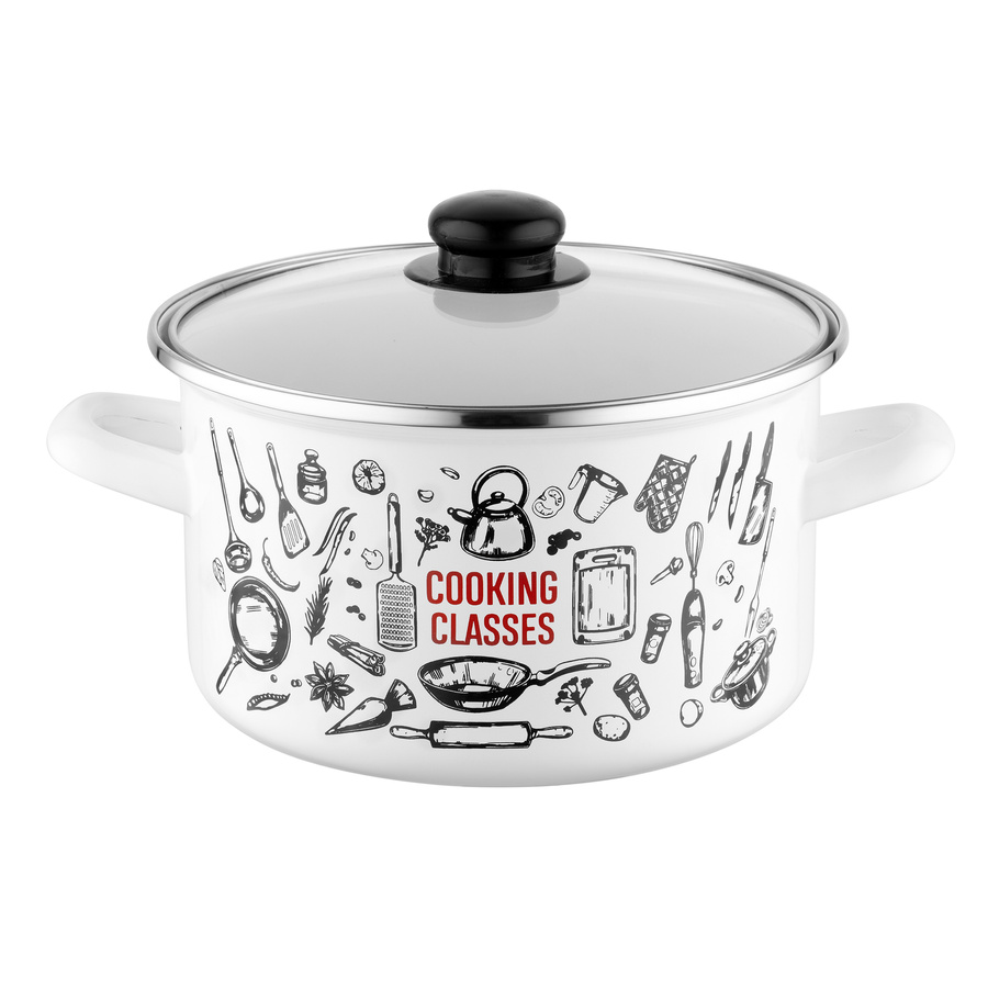 Garnek emaliowany prosty Kitchen White 20cm 4,1l