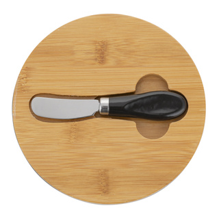 Maselnica z bambusową pokrywką i nożem Florina Adria 16x6 cm czarna