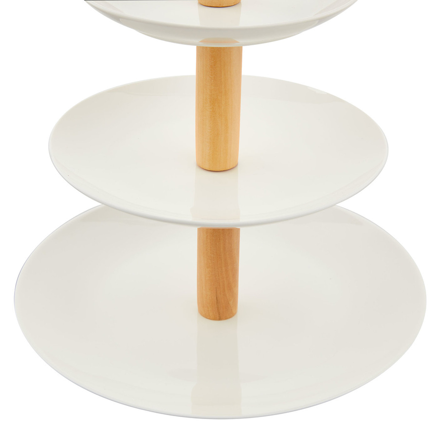 Patera na ciasto trzypiętrowa porcelanowa Florina