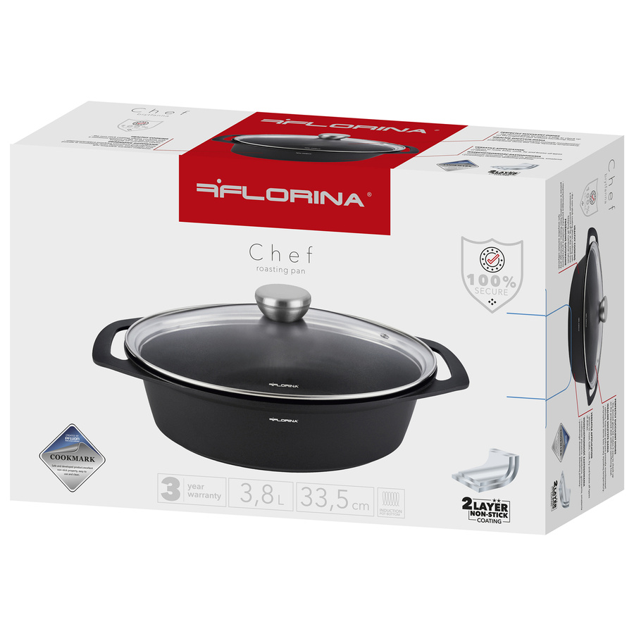 Brytfanna aluminiowa Florina Chef 33,5 cm x 25 cm x 9,8 cm 3,8 l
