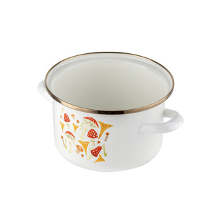 Garnek emaliowany Emalia Polska Pleszew Grzybki 16 cm 2 l