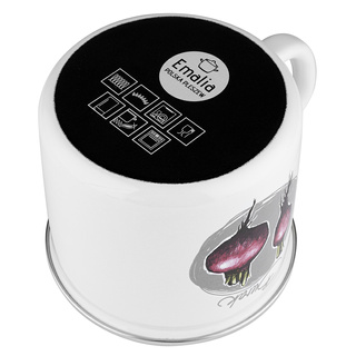 Kubek emaliowany na indukcję Emalia Polska Pleszew Burak 12 cm 1,2 l 