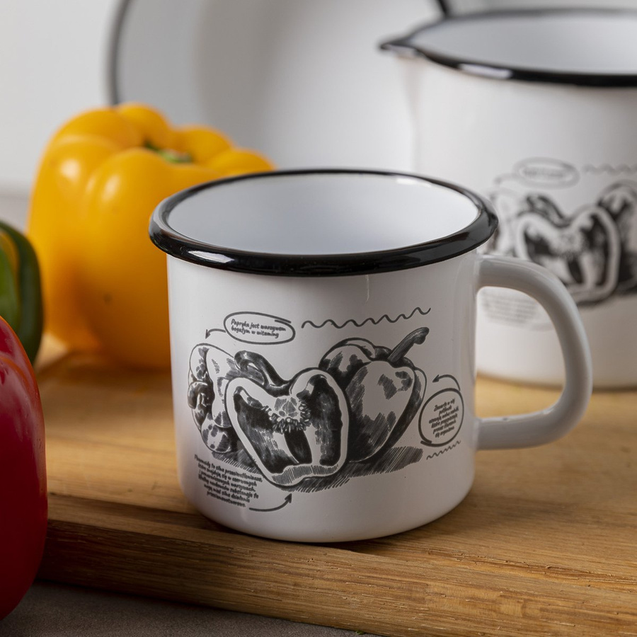 Kubek emaliowany prosty Emalia Polska Pleszew Bell 12cm 1,24 l