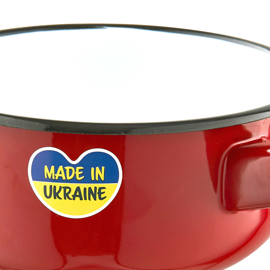 Rondel emaliowany na indukcję i gaz Emalia Polska Pleszew czerwony 16 cm 1,3 l