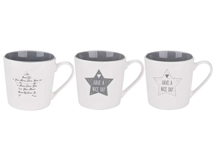 Kubek ceramiczny do kawy i herbaty Florina Grey Stars 380 ml