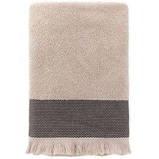 Ręcznik bawełniany z frędzlami Miss Lucy Natika 30x50 cm beż