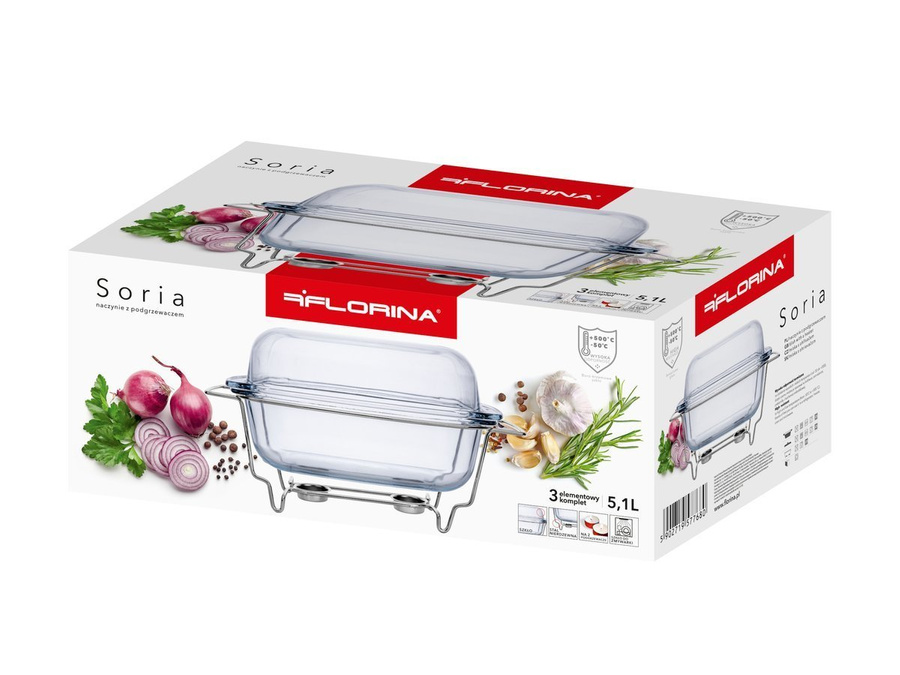 Naczynie żaroodporne do pieczenia z podgrzewaczem Florina Soria 5,1 l