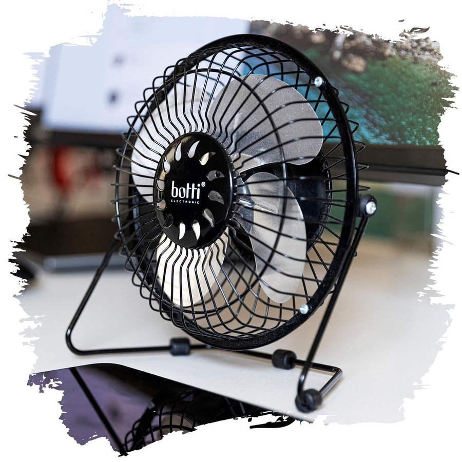 Mini wentylator biurkowy USB Botti Electronic Zeffir czarny 15 cm moc 2,5 W