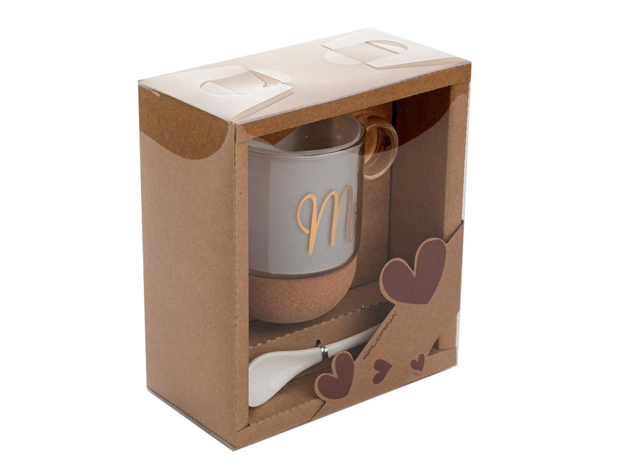 Kubek szklany na korkowej podstawce Florina Mrs 240 ml