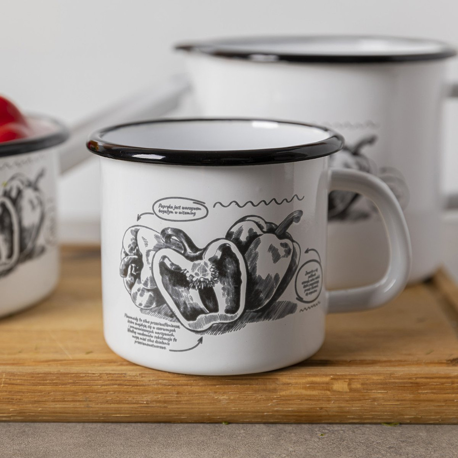 Kubek emaliowany prosty Emalia Polska Pleszew Bell 12cm 1,24 l