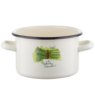 Garnek emaliowany Emalia Polska Pleszew Szparagi by Mateusz Gessler 16 cm 2,3 l