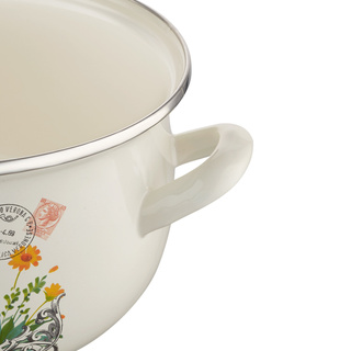 Garnek emaliowany Dekor pyza kogucik 22 cm 5,3 l Emalia Polska Pleszew