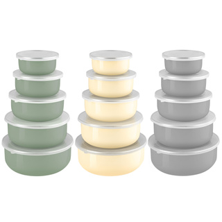 Zestaw pojemników emaliowanych Emalia Polska Pleszew 5 sztuk