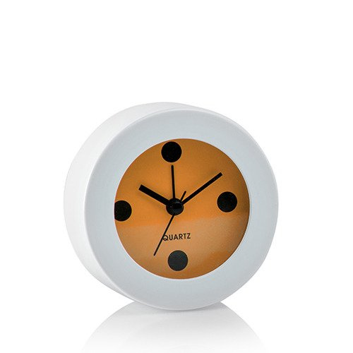 Zegar z budzikiem Punkto pomarańczowy zasilany baterią Florina