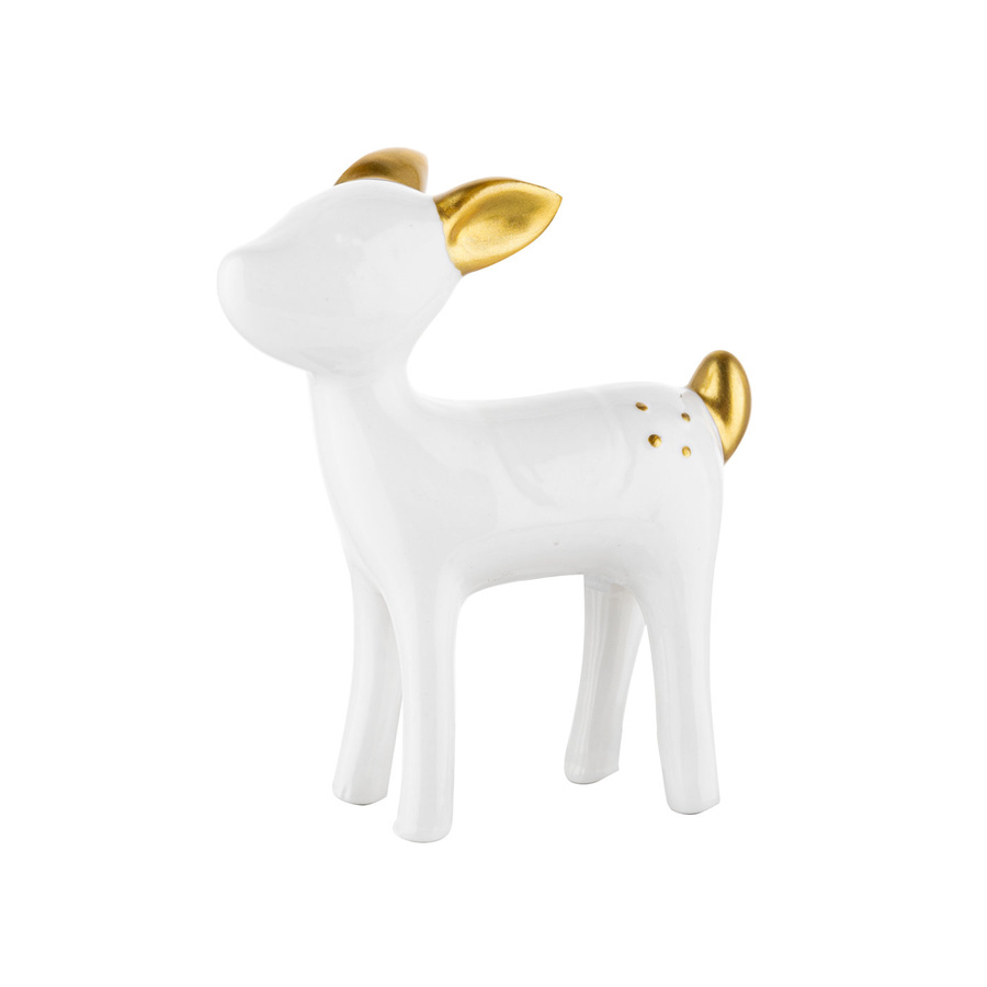 Figurka świąteczna Florina Renifer 9,6x4,3x10,7 cm biała