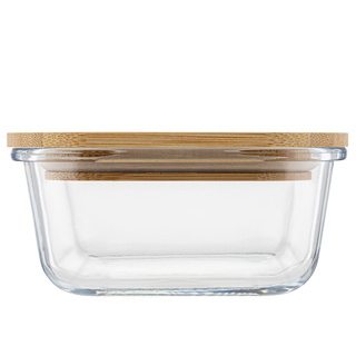 Szklany pojemnik z bambusową pokrywką do przechowywania żywności Florina Clavato 770 ml