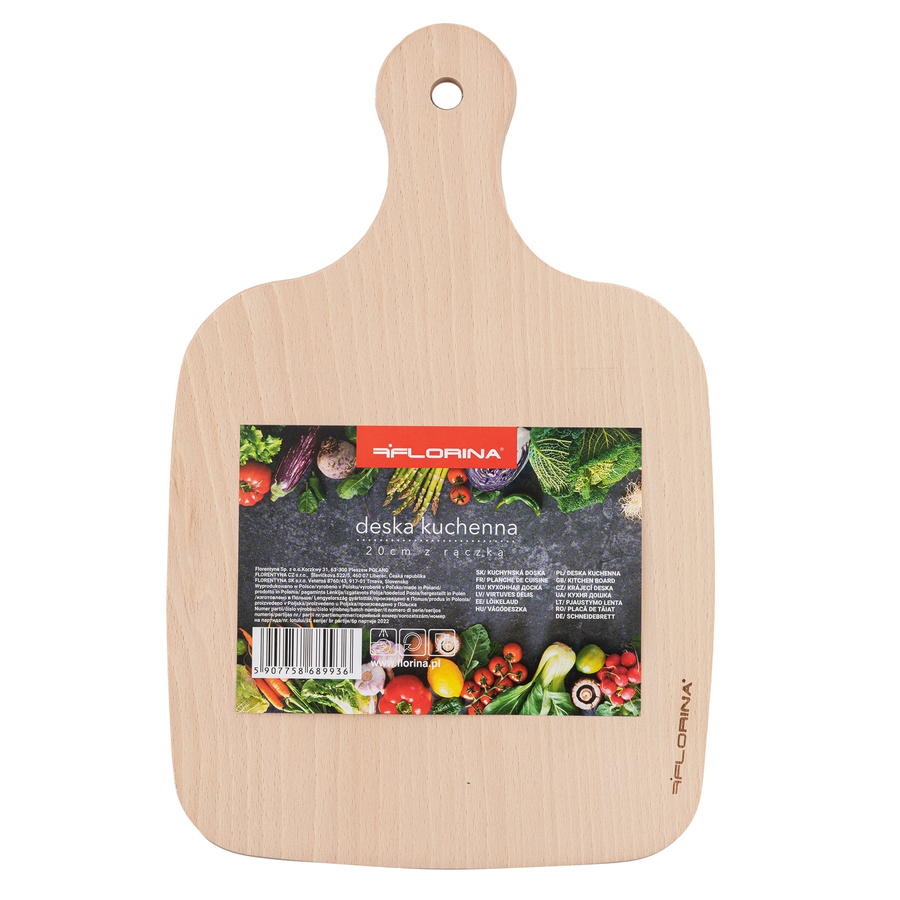 Deska kuchenna drewniana z uchwytem Florina 20 cm