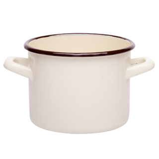 Garnek emaliowany Emalia Polska Pleszew 16 cm 2,5 l kremowy