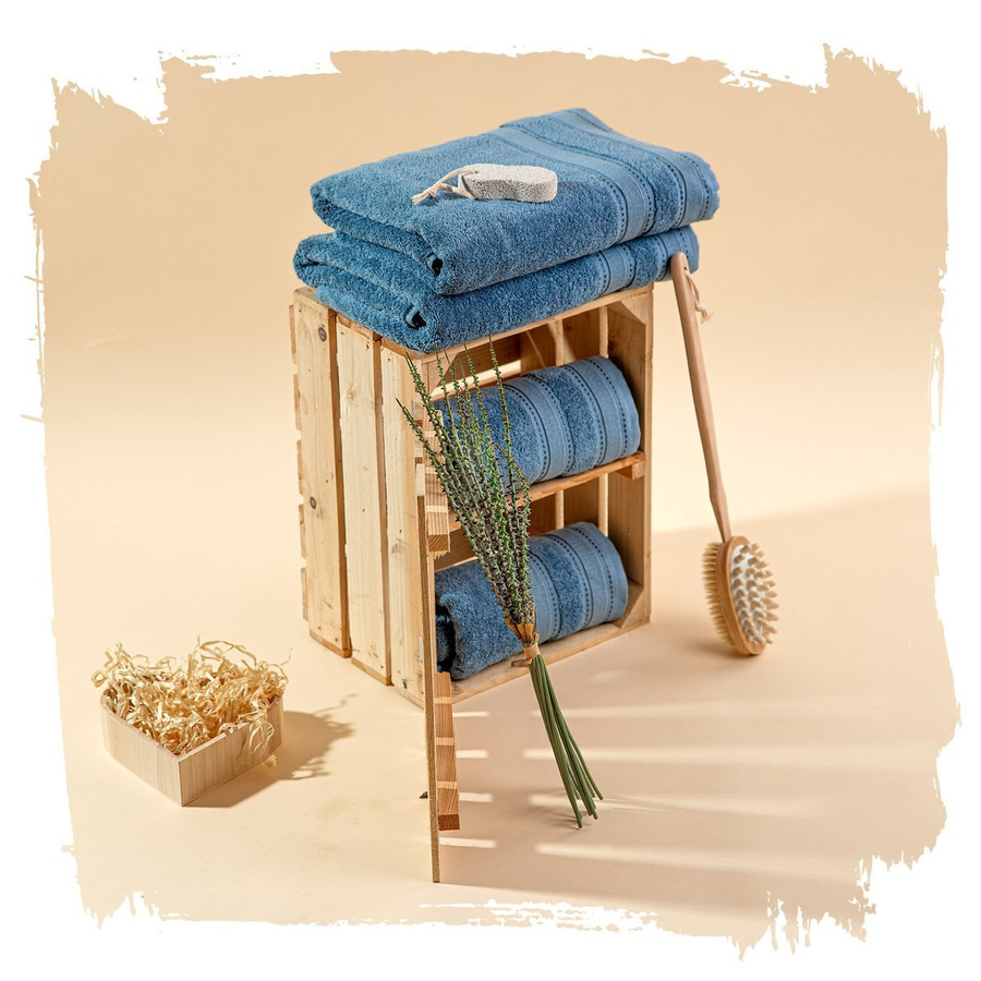 Zestaw Komplet Ręczniki Miss Lucy 3el. szaro niebieski