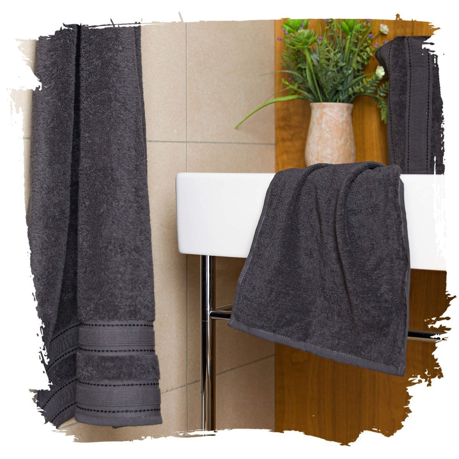 Zestaw Komplet Ręczniki Miss Lucy 3el. grafitowy