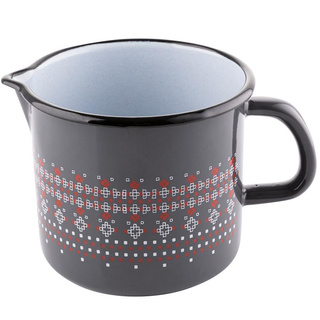 Kubek emaliowany z wylewką Emalia Polska Pleszew Merry szary 12 cm 1 l