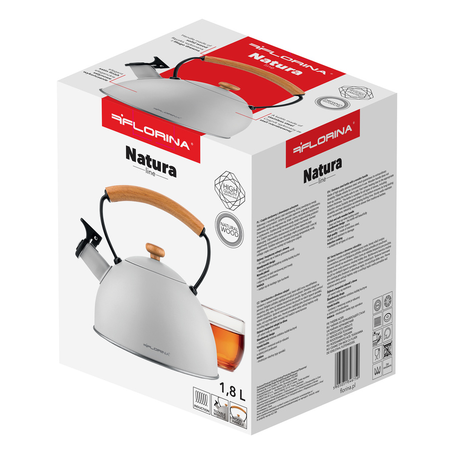 Czajnik nierdzewny 1,8 l New Natura Line Szary