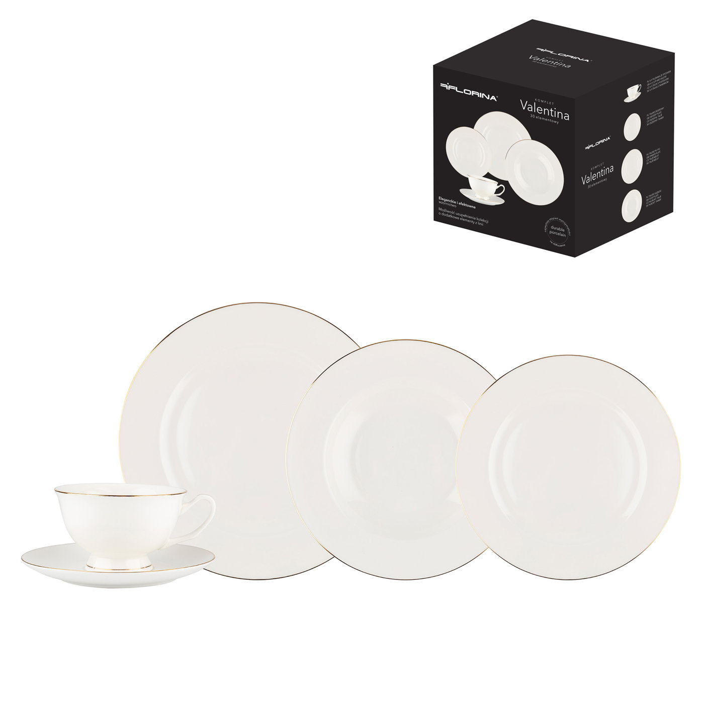 Zestaw talerzy obiadowych Florina Valentina 6/30 - Florina | Sklep