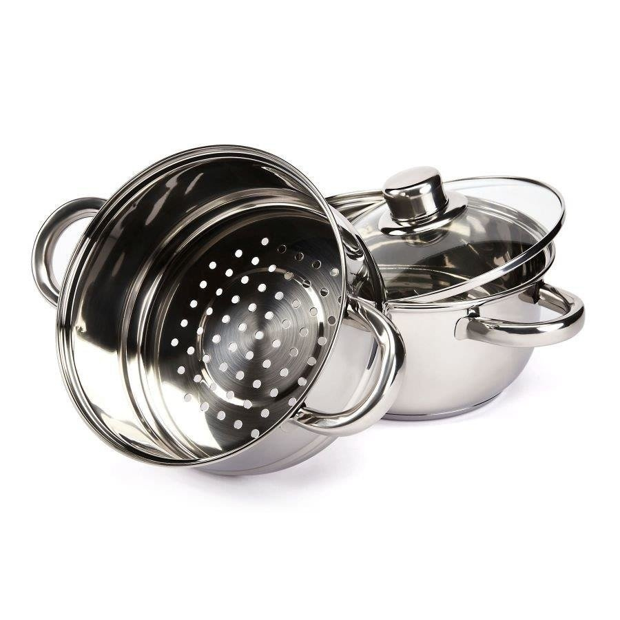 Garnek nierdzewny Florina Divapore do gotowania na parze 18 cm 3-elementowy