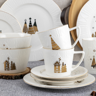 Talerz płytki Florina Golden Christmas Santa 27,5 cm