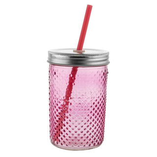 Szklanka Florina Dotty ze słomką mix 460 ml