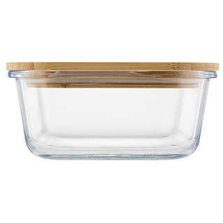 Szklany pojemnik z bambusową pokrywką do przechowywania żywności Florina Clavato 500 ml