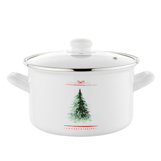 Garnek emaliowany świąteczny Emalia Polska Pleszew Noella 20 cm 4,1 l