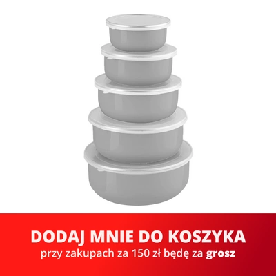 Zestaw pojemników emaliowanych Emalia Polska Pleszew 5 sztuk