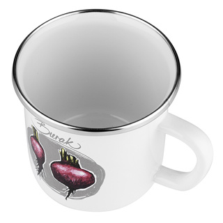 Kubek emaliowany na indukcję Emalia Polska Pleszew Burak 9 cm 550 ml 