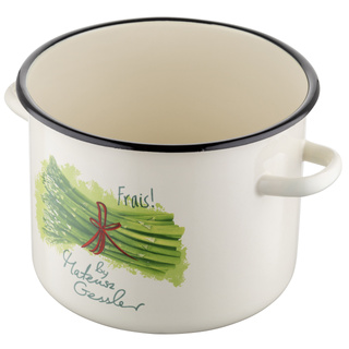 Garnek emaliowany Emalia Polska Pleszew Szparagi by Mateusz Gessler 22 cm 6,4 l