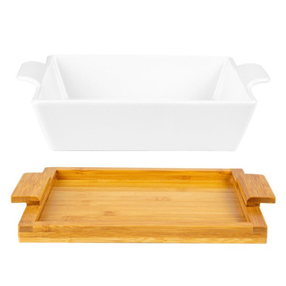 Naczynie ceramiczne na podstawie bambusowej Florina Modeno kwadratowe 26