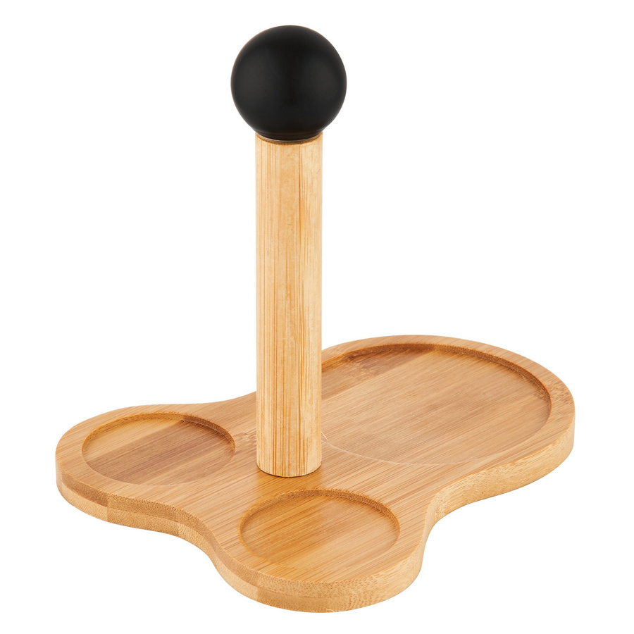Zestaw cukiernica, solniczka i pieprzniczka na bambusowej podstawce Florina Adria czarny