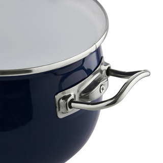 Garnek emaliowany Emalia Polska Pleszew Berry 22 cm 4,25  l granatowy