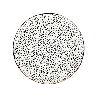 Talerz deserowy porcelanowy Florina Black Avenue Astoria 20 cm czarno-biały