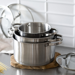 Garnek nierdzewny z pokrywką Florina Fava 20 cm 3,1 l