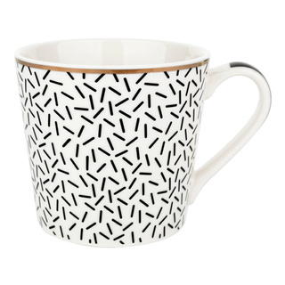 Kubek porcelanowy Florina Black Avenue Astoria 400 ml czarno-biały 