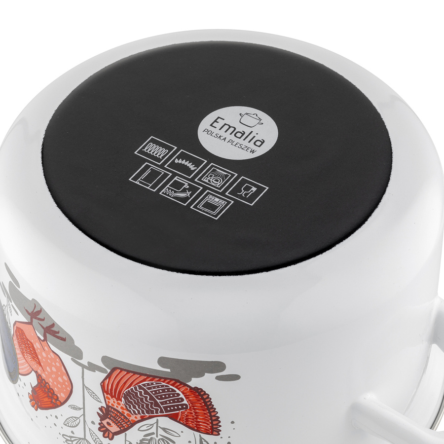 Garnek emaliowany Emalia Polska Pleszew Rubinka 20 cm 3,7 l