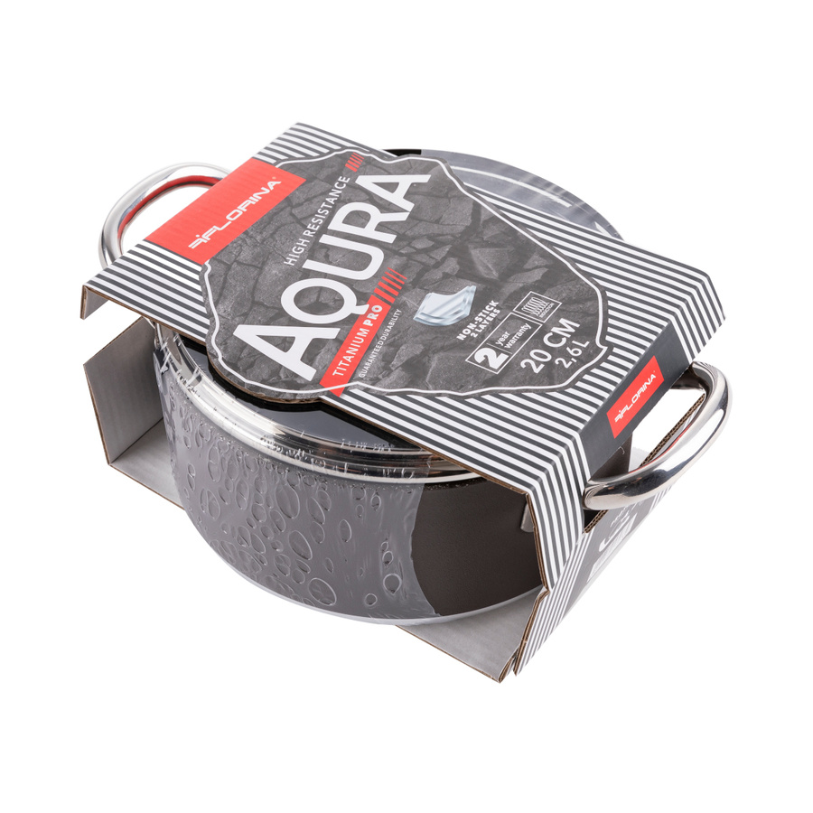 Garnek z pokrywką na indukcję Florina Aqura 2,6 l 20 cm