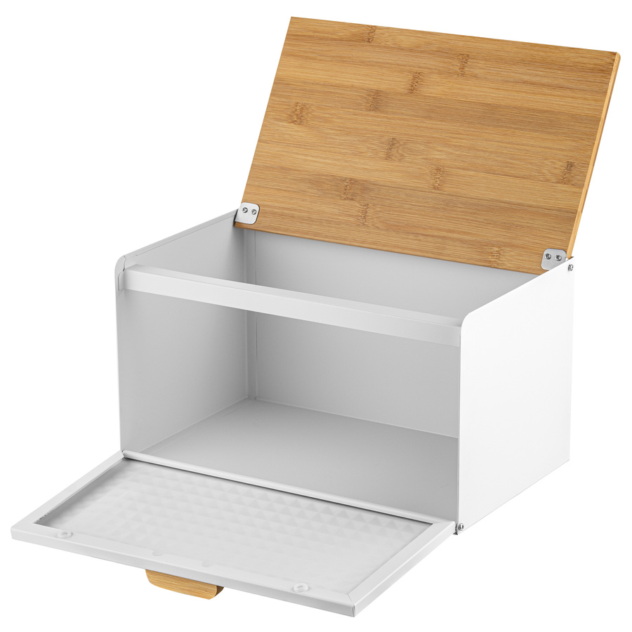 Zestaw kuchenny chlebak i 3 pojemniki na kawę herbatę cukier Florina Cube biały