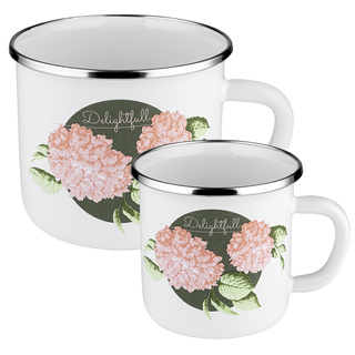 Zestaw kubków emaliowanych na indukcję Emalia Polska Pleszew Hortensja 